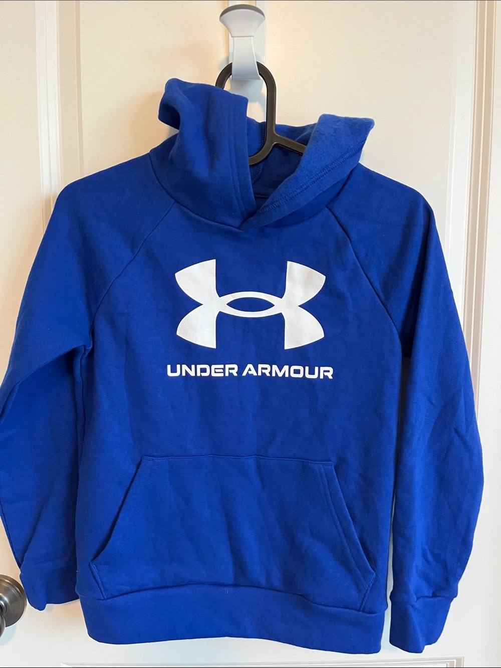 BNWT Under Armour Men's Royal Blue Crewneck Hoodie with White Logo